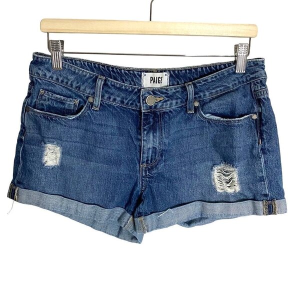 Paige Jimmy Jimmy Denim Short Distressed 28 Classic Designer‎ Denim - Picture 1 of 11